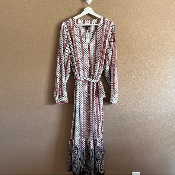 Lane Bryant Paisley Print Long Sleeve Lightweight Pockets Maxi Dress Size 20 NWT - Picture 3 of 11